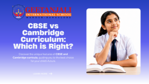 Parent and child comparing CBSE and Cambridge curriculum school options in Bangalore