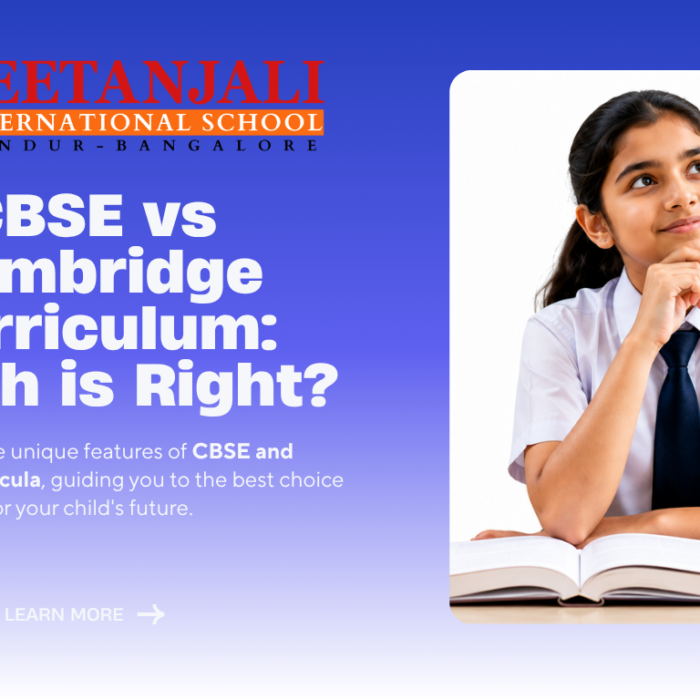 Parent and child comparing CBSE and Cambridge curriculum school options in Bangalore