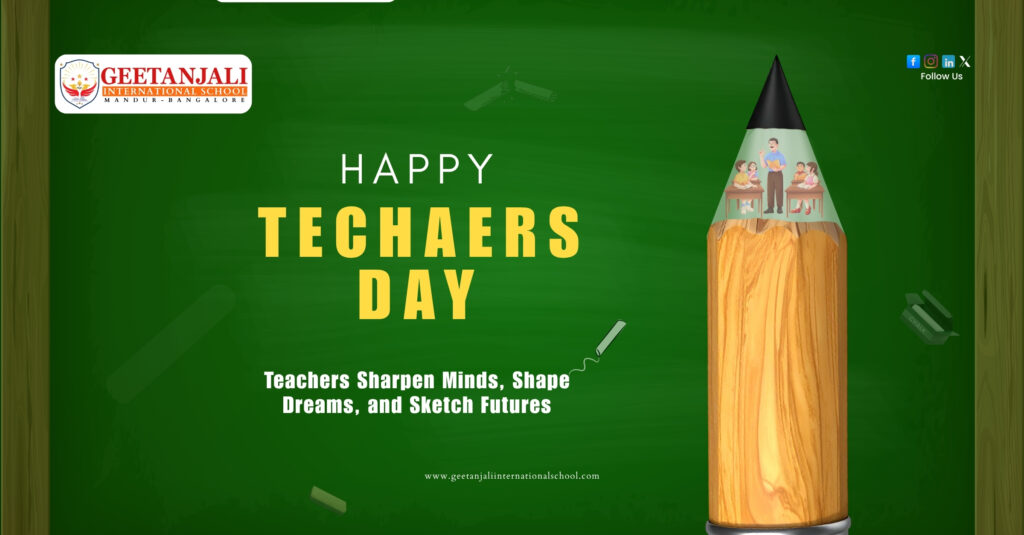 Students and teachers celebrating Teachers' Day 2026 at Geetanjali International School, Mandur