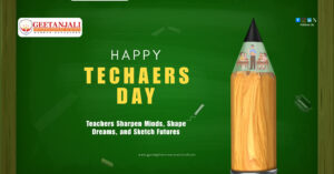 Students and teachers celebrating Teachers' Day 2026 at Geetanjali International School, Mandur