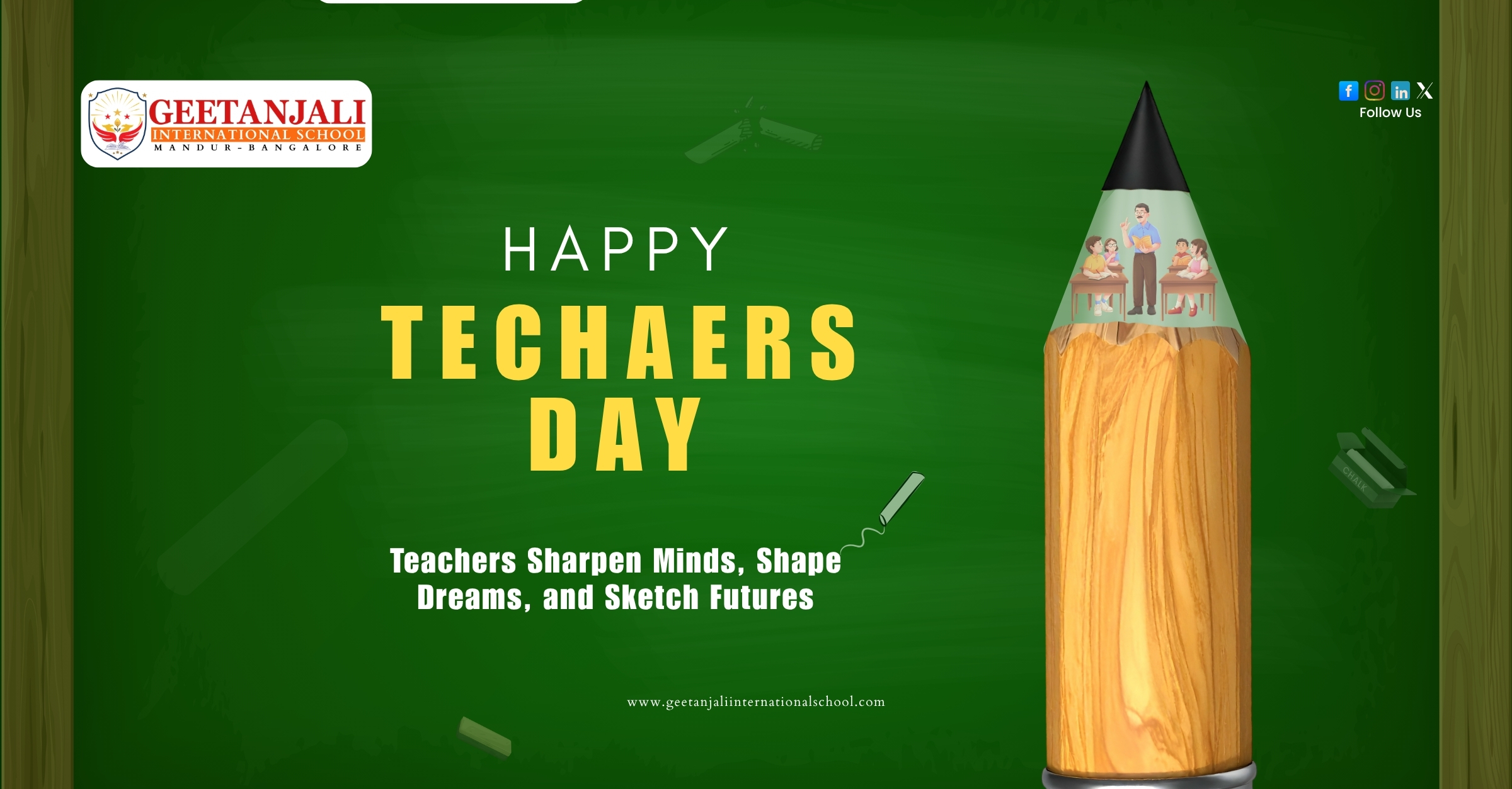 Students and teachers celebrating Teachers' Day 2026 at Geetanjali International School, Mandur
