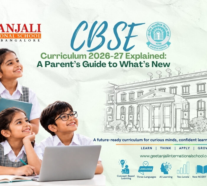 Parent and child discussing CBSE Curriculum 2026-27 changes at Geetanjali International School Mandur